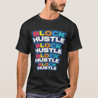 T-Shirt Block Hustle Typographie | Motivation Tend