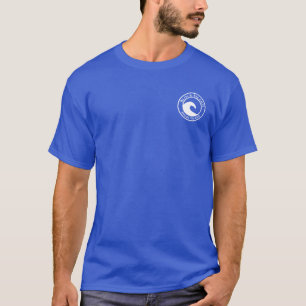 T-shirt Block Island RI White Ocean Wave Circle Design