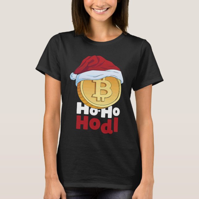 T-shirt Blockchain Ho HoHodl Xmas Bitcoin Cryptocurrency B (Devant)