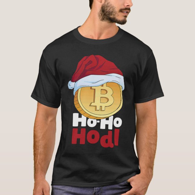 T-shirt Blockchain Ho HoHodl Xmas Bitcoin Cryptocurrency B (Devant)