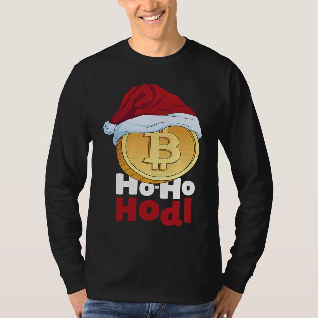 T-shirt Blockchain Ho HoHodl Xmas Bitcoin Cryptocurrency B (Devant)