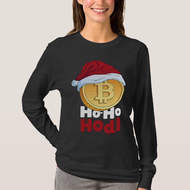T-shirt Blockchain Ho HoHodl Xmas Bitcoin Cryptocurrency B (Devant)