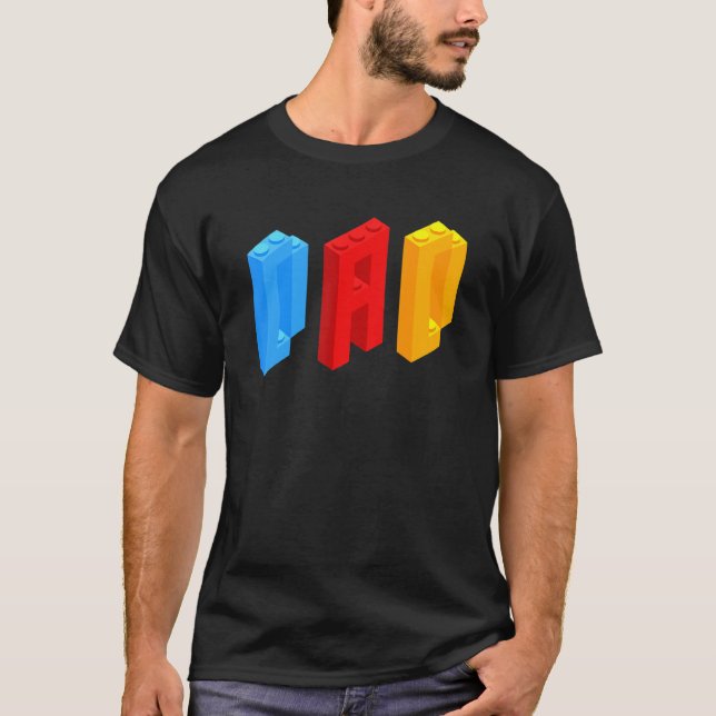 T-shirt Blocks Master Papa Brick Builder Cool Builder Papa (Devant)
