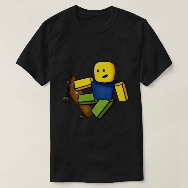 T-shirt Blocky Skater Meme Noob Gaming Art (Design devant)