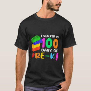 T-shirt Blocs Colorés J'Ai Empilé 100 Jours De Pré-K