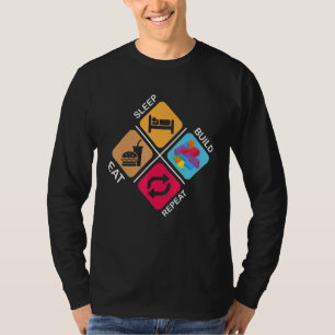 T-shirt Blocs Construire des idées Sommeil Manger Construi