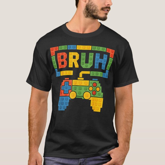 T-shirt Blocs de Construction Anniversaire des Garçons Bru (Devant)