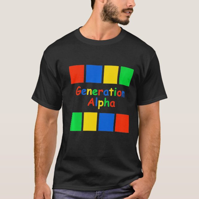 T-shirt Blocs de couleur Alpha de génération d'enfants Pre (Devant)