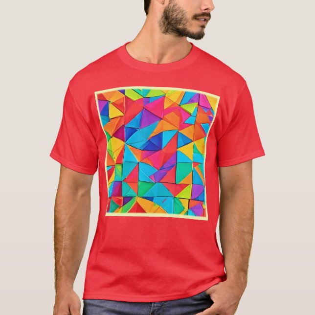 T-shirt Blocs de couleurs géométriques vibreux (Devant)