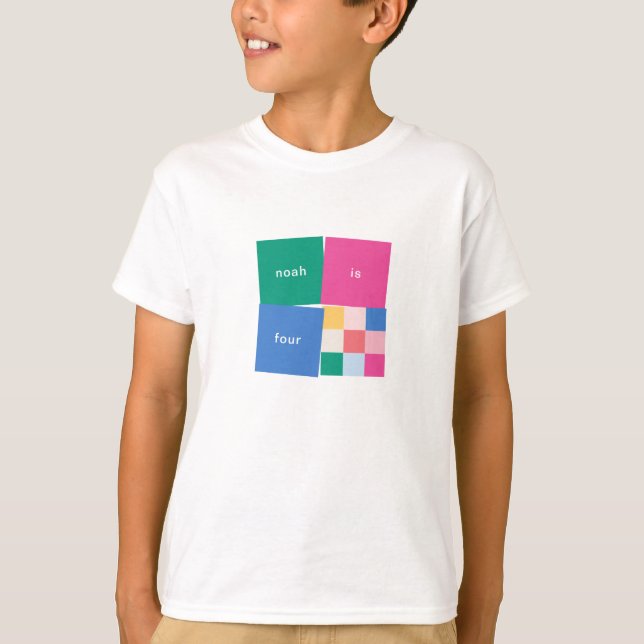 T-shirt Blocs multicolores joués Anniversaire (Devant)