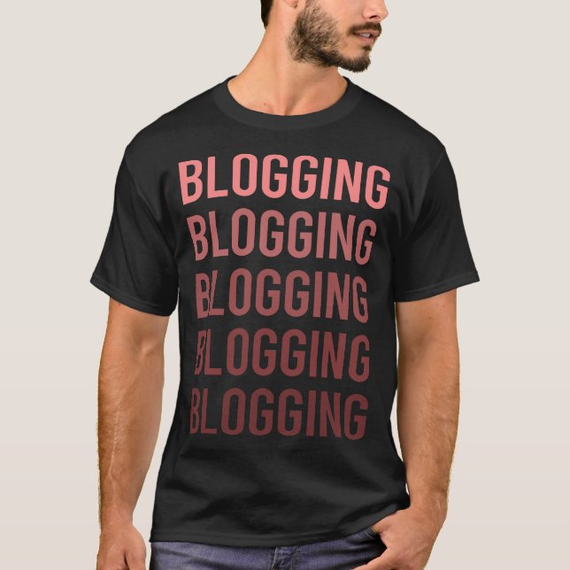 T-shirt Blog de blogueur de texte rouge (Devant)