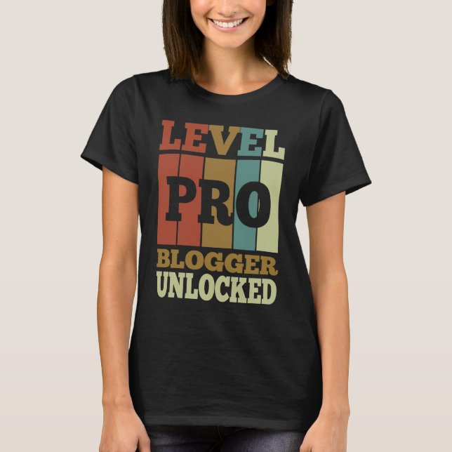 T-shirt Blogger Pro Déverrouillé Style Vintage unique (Devant)
