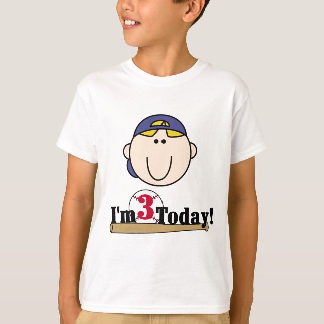T-shirt Blond Boy Baseball 3e anniversaire (Devant)
