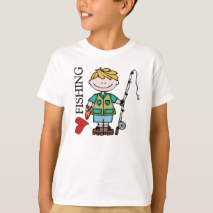T-shirt Blond Boy I Love Fishing