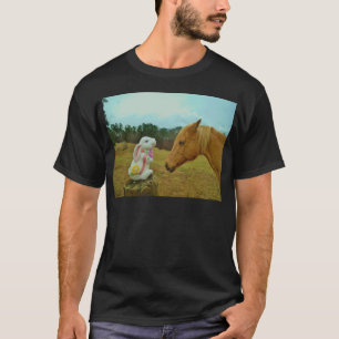 T-shirt Blond Jaune cheval & Bunny de Pâques