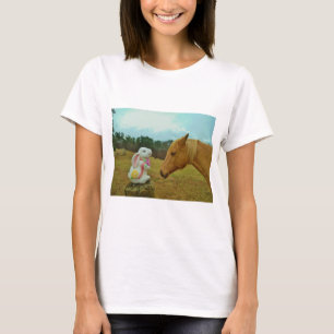 T-shirt Blond Jaune cheval & Bunny de Pâques