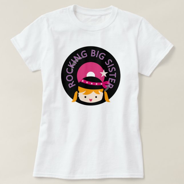 T-shirt Blond Rocking Big Sister (Design devant)