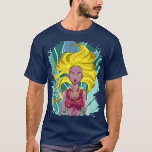 T-shirt Blonde Anime Girl Japonaise Otaku Kawaii Vêtements