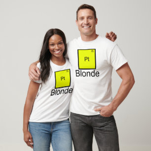 T-Shirt Blonde Platine Élément de Jeu de Mots