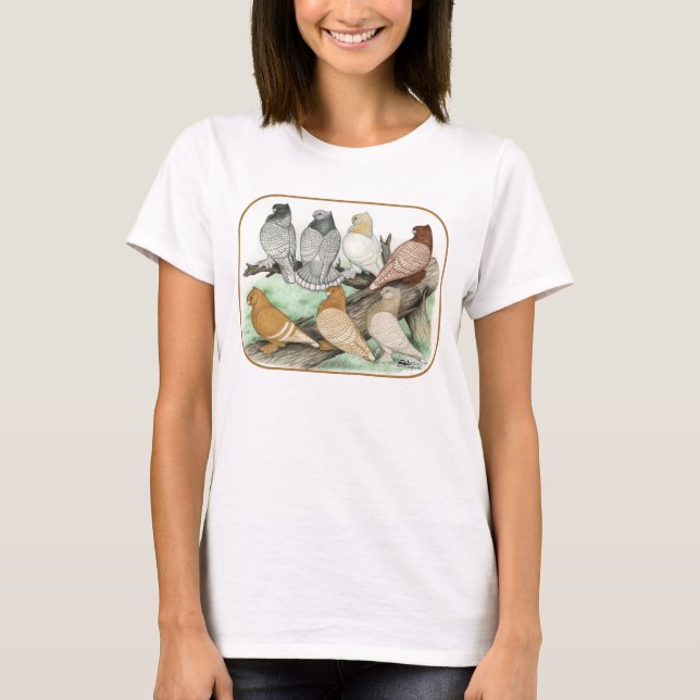 T-shirt Blondinettes de pigeons de frill classique (Devant)