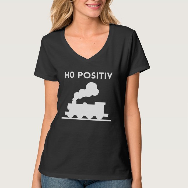 T-shirt Blood group H0 positive model railway model railwa (Devant)