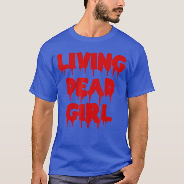 T-shirt Blood Halloween Zombie Movie Living Dead Girl frie (Devant)