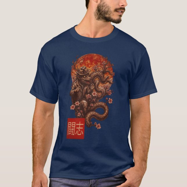 T-shirt Blood Moon Yokai - Dark Japanese Art (Devant)