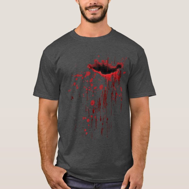 T-shirt Blood Splatter Blood Stained Halloween Zombie vint (Devant)