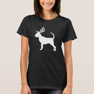 T-shirt Bloodhin Chien Reindeer Noël Antlers Noël
