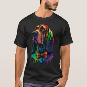 T-shirt Bloodhof Gay pride Chien LGBT Rainbow Flag Bloodho