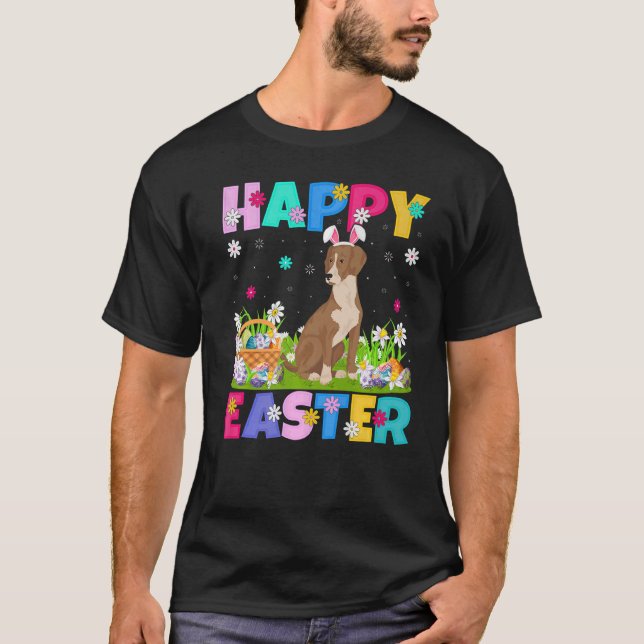 T-shirt Bloodhound Chien Joyeux Bunny de Pâques Bloodhound (Devant)