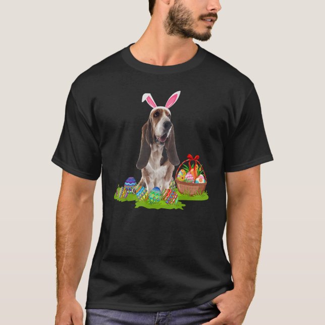 T-shirt Bloodhound Chien Oeuf de Pâques Chasse Bunny Blood (Devant)