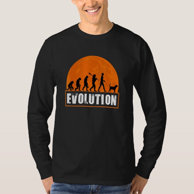 T-shirt Bloodhound Chien Papa évolution humaine (Devant)