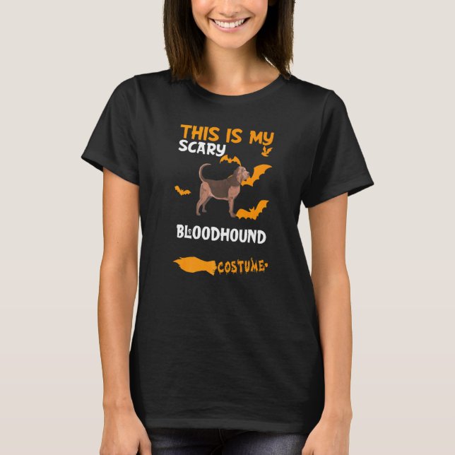 T-shirt Bloodhound Costume Halloween Lazy Effrayant Chien (Devant)