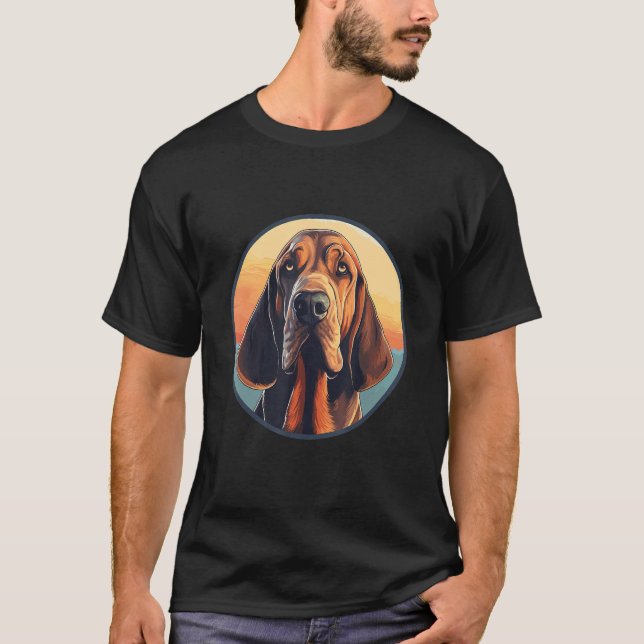 T-shirt Bloodhound Dog Cute Dog Breed Dog Motif  1 (Devant)
