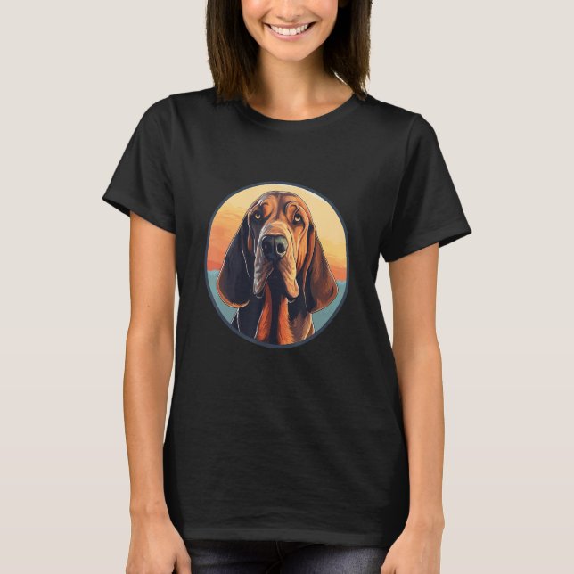 T-shirt Bloodhound Dog Cute Dog Breed Dog Motif  1 (Devant)