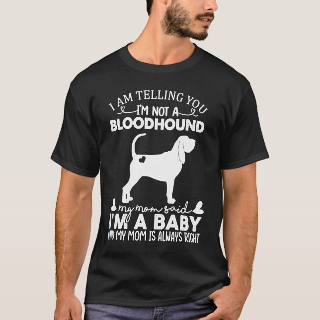 T-shirt Bloodhound Dog   For Women Mom Mama Baby Dog (Devant)