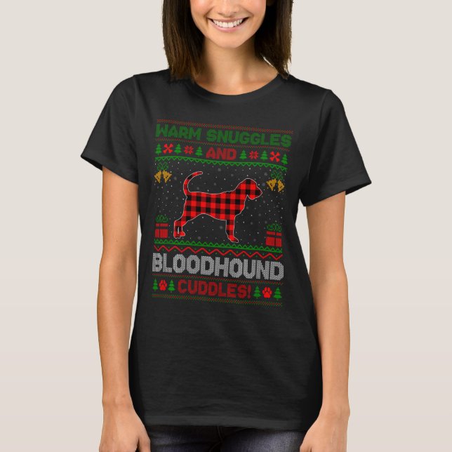 T-shirt Bloodhound Dog Ugly Christmas Sweater Funny Dog Lo (Devant)