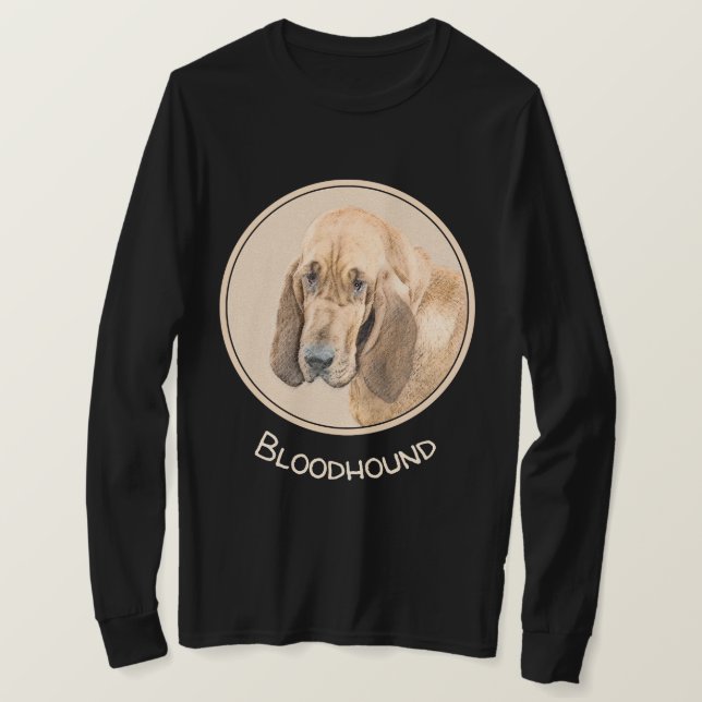 T-shirt Bloodhound Paining - Cute Original Dog Art (Design devant)