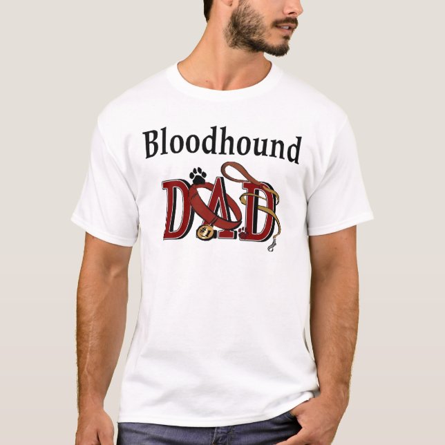 T-shirt Bloodhound Papa Cadeaux (Devant)
