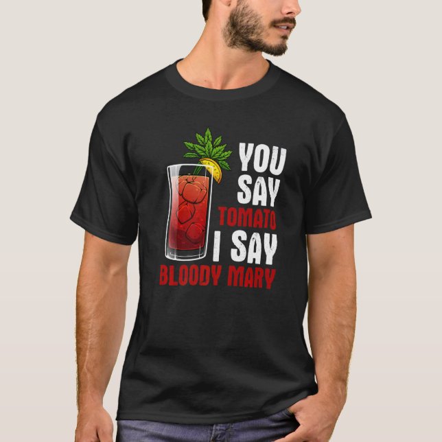 T-shirt Bloody Mary Designs Hommes Femmes Mélange Vodka Bo (Devant)