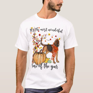 T-shirt Bloohound Automne Citrouilles Automne Arbre Leaf