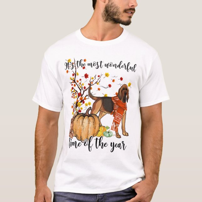 T-shirt Bloohound Automne Citrouilles Automne Arbre Leaf (Devant)