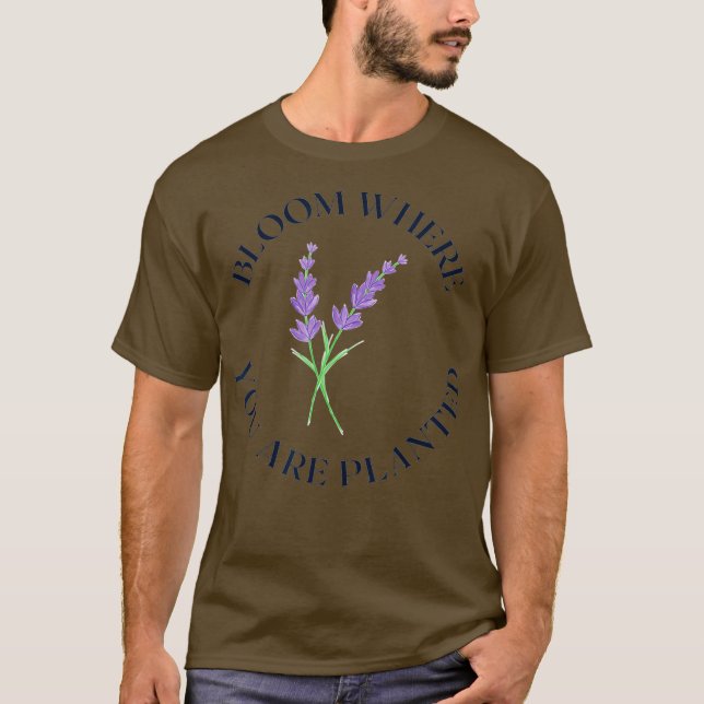 T-shirt BLOOM OÙ VOUS ÊTES PLANTÉ floraison violette (Devant)