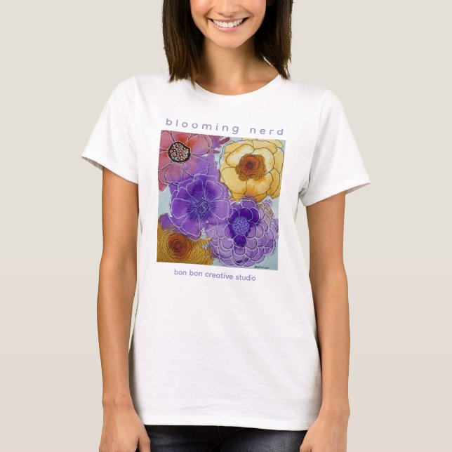 T-shirt Blooming Nerd & Flowers (Devant)