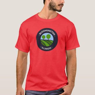 T-shirt Bloomington Illinois Hills et arbres surdimensionn