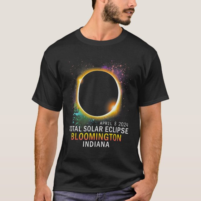 T-shirt Bloomington Indiana Total Solar Eclipse April 8 20 (Devant)