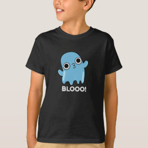 T-shirt Blooo Funny Blue Ghost Pun Dark BG