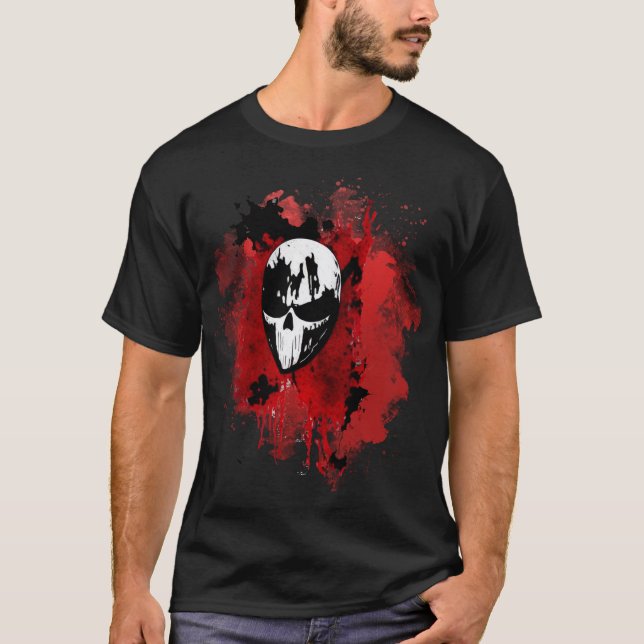 T-shirt Blooror Movie Skull Black Halloween (Devant)