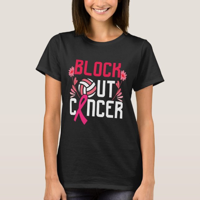 T-shirt Bloquer le cancer du sein de volleyball (Devant)